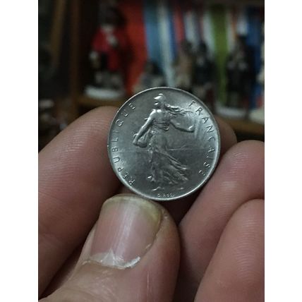 France 1961 1 French Franc AUNC Nickel Coin KM# 925.1