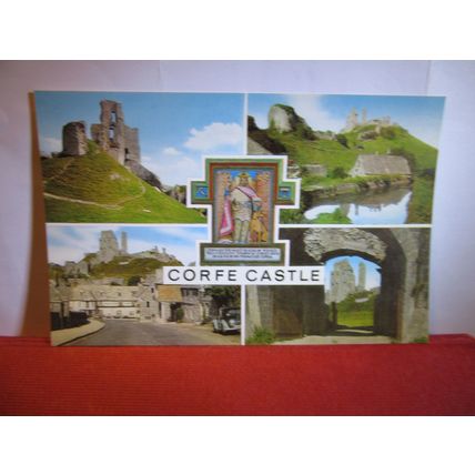 multiview, CORFE CASTLE, DORSET unused postcard by J. Salmon dated 1971 =