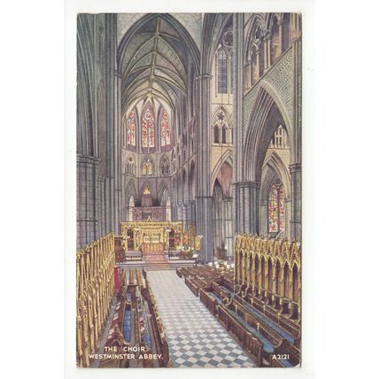 The Choir Westminster Abbey London J Lindsay Art Postcard A2121
