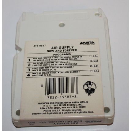 80s Rock 8 Track Air Supply Now And Forever Even the Nights are Better Tested