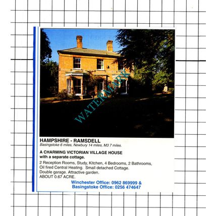 Ramsdell Hampshire House Sale Advert - 1991 Clipping / Print