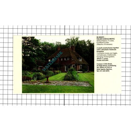Godalming Surrey House Sale Advert - 1991 Clipping / Print