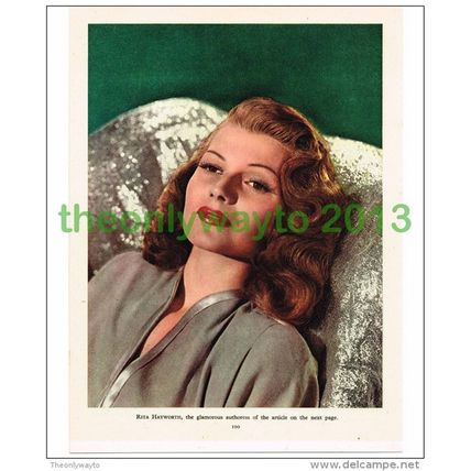RITA HAYWORTH, SUPER STAR, PRINTED PHOTO FROM FILM REVIEW, 1946