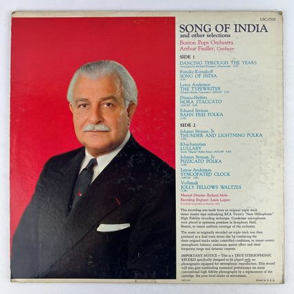 Boston Pops • Fiedler – Song Of India Vinyl LP Record Album LSC-2320