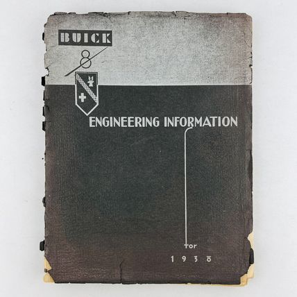 Buick Straight 8 1938 Engineering Information Original Book VERY RARE