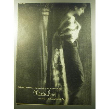 1960 Maximilian Fur Coat Advertisement - Empress Chinchilla