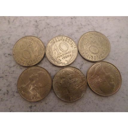 France - 30 differently dated - 10 centime coins #