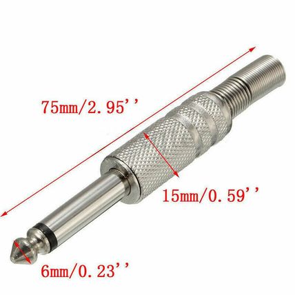 6.35mm Male Plug 6.5mm Connector Mono Audio Plug Jack Microphone Plug