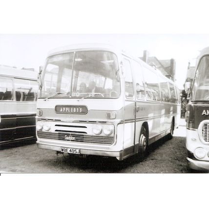 Black & White Photograph of Appleby's Coaches of Louth - WBE 405J