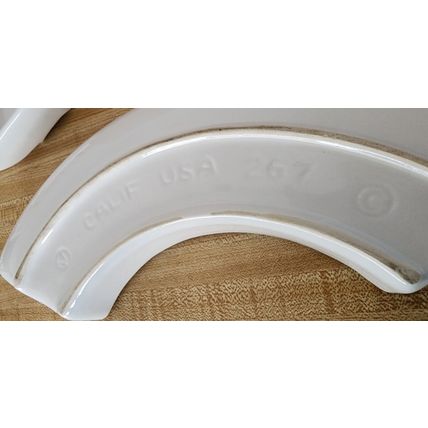 Vintage 1970's Green White 5 Pc Snack Serving Dishes & Lazy Susan Calif 267 USA
