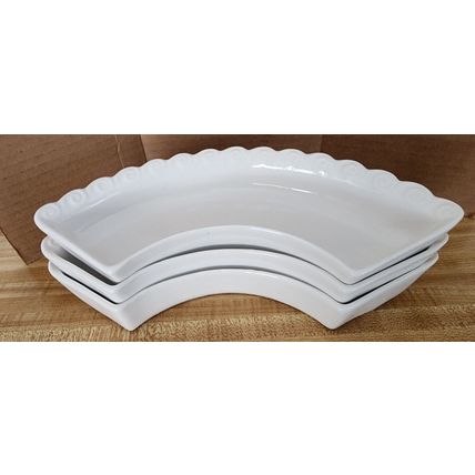 Vintage 1970's Green White 5 Pc Snack Serving Dishes & Lazy Susan Calif 267 USA