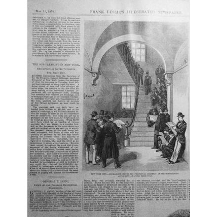 "New York City - Exchanging Silver for Fractional Currency". Frank Leslie's 1876