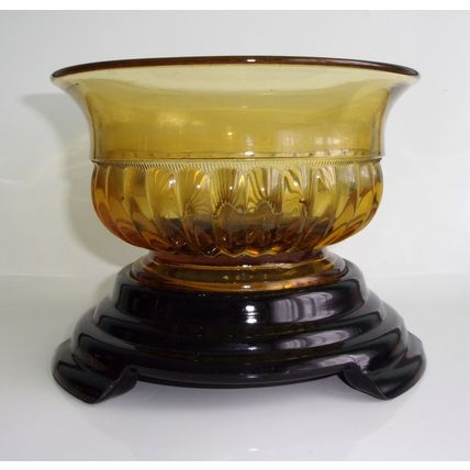 Davidson Art Deco Black Glass Plinth, Stand, Base No. 1.