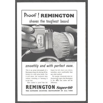 REMINGTON Super 60 ELECTRIC SHAVER :- Original Vintage 1957 Advert ~ POST FREE