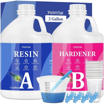 Epoxy Resin 2 Gallon - Crystal Clear Epoxy Resin Kit - Self-Leveling, High-Gloss