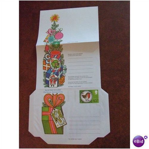 GB Christmas robin 10 1/2p Aerogramme Air Mail Letter