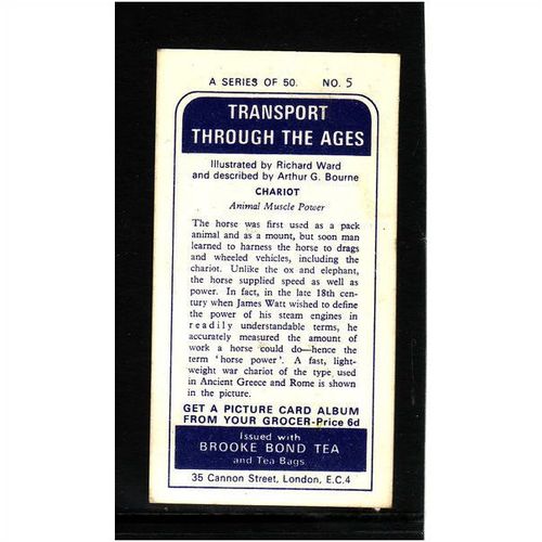 Brook Bond TRANSPORT THROUGH THE AGES No 5 Chariot Mint