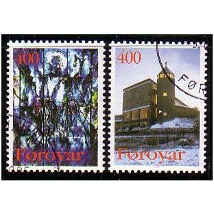 1995 Faroe Islands Sc# 293-4 used - Church of Mary set of 2