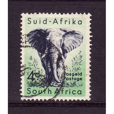 SOUTH AFRICA 1954 SG 156 4d AFRICAN ELEPHANT FINE USED#2