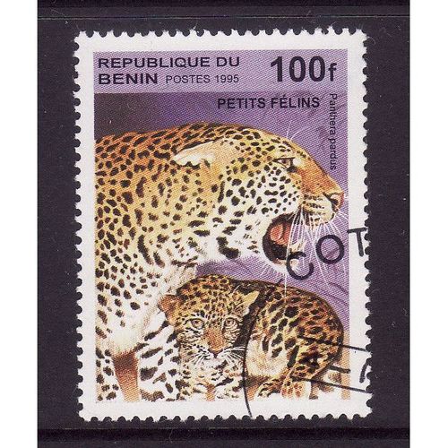 BENIN 1995 BIG CATS AND THERE YOUNG SG1336 100F LEOPARD AND YOUNG#2