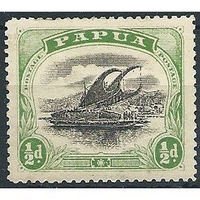 Papua 1907 SG47 1/2d Black & Yellow-Green Mounted Mint ... .