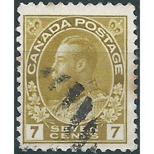 Canada 1915 SG208 7c Olive-Yellow Good/Fine Used.. ..