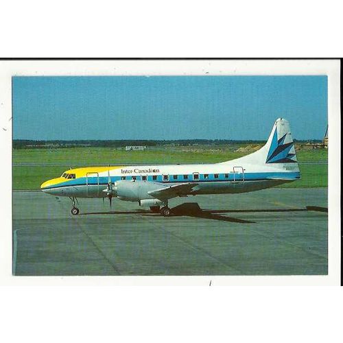 Aviation INTER QUEBEC CONVAIR CV-580 Postcard by Mary Jayne (MJ824)