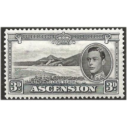 Ascension Island 1944 SG42b 3d Black & Grey Perf 13 Mounted Mint . .. .
