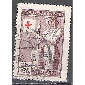 Finland 1946 Michel 321 O Cote (2013) 0.75 Euro Croix-Rouge paysanne Cachet rond