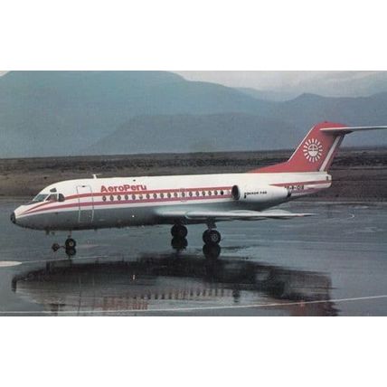 Brazil M-48 Fokker F-28 1000 in 1985 Sao Paulo Aircraft Plane Postcard