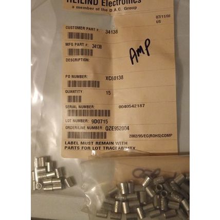 Lot of 68: AMP 34138 Barrel Wire Splice FREE Shipping