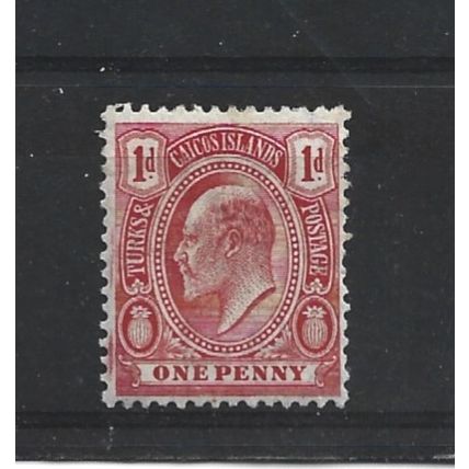 Turks&Caicos.SG118 1d Red.Mounted Mint.Aug24a