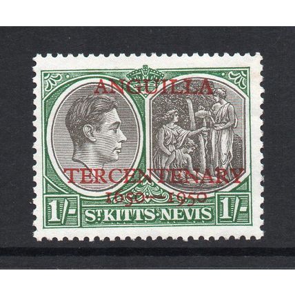 St. Kitts & Nevis - 1950 - 1/- Anguilla Tercentenary (sg91) Mint Hinged