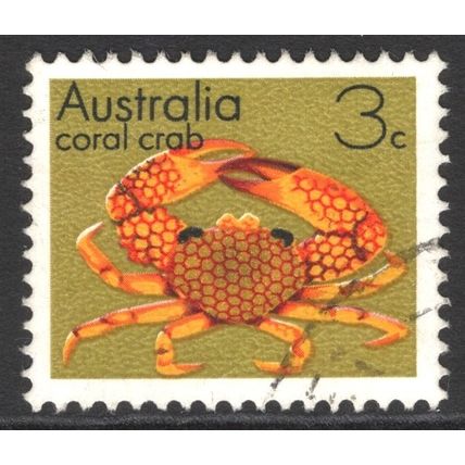 AUSTRALIA 1973: MARINE LIFE DEFINITIVES - 3c CORAL CRAB USED (G3)