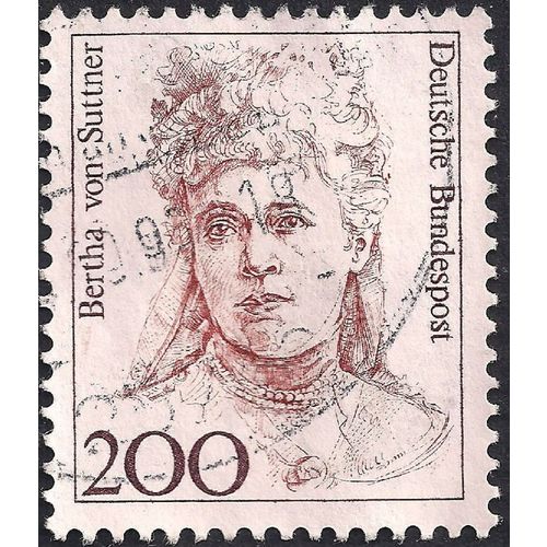 GERMANY, WOMEN, Bertha von Suttner (1843-1914), brown 1991, 200pf, #3