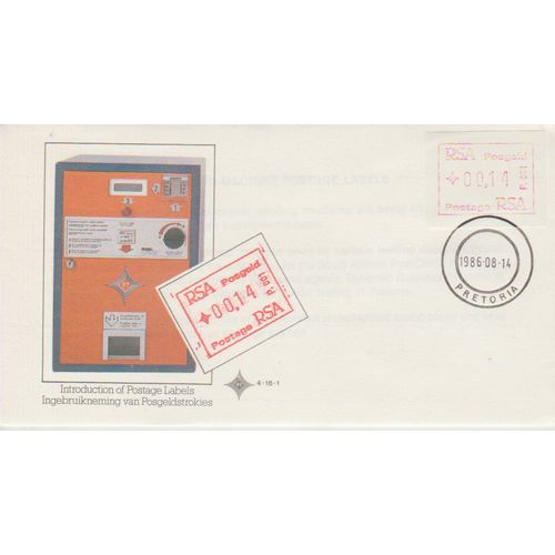 South Africa 1986 First Postage Label First Day Cover see other listings