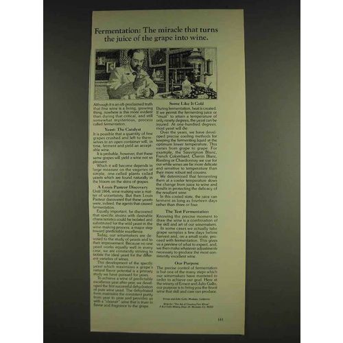 1978 Gallo Wine Ad - Fermentation Miracle