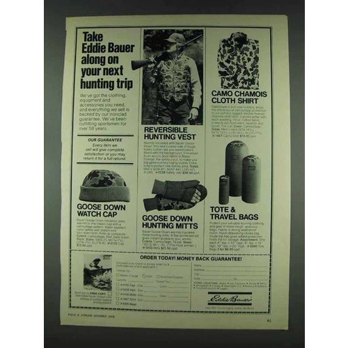 1978 Eddie Bauer Ad - Watch Cap, Hunting Vest