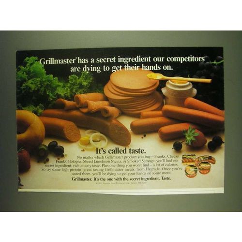 1985 Hygrade Grillmaster Meat Ad - Grillmaster has a secret ingredient