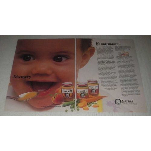 1985 Gerber Red Label Junior Textured Foods Ad - It's Only Natural