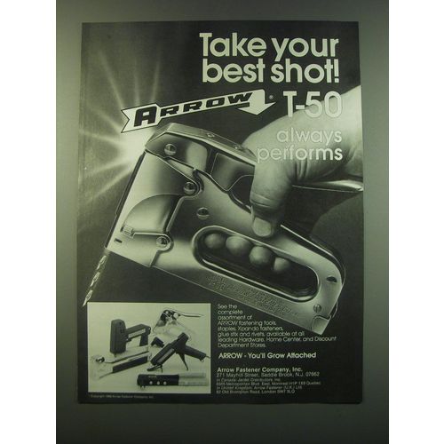 1988 Arrow T-50 Staple Gun Ad - Take your best shot!