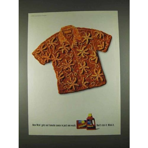 1996 Wisk Detergent Ad - Gets Out Tomato Sauce