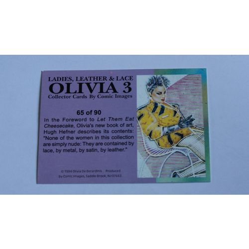 Olivia 3 Ladies, Leather & Lace Base trading card # 65 (A) 1994, Comic Images