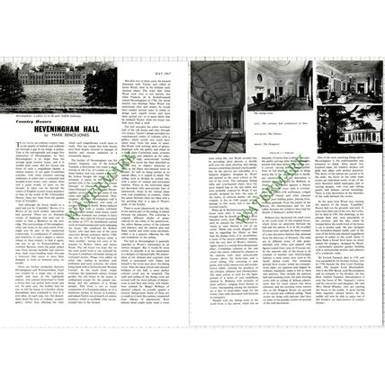 9726) Heveningham Hall Suffolk - 1967 Article