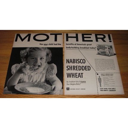 1950 Nabisco Shredded Wheat Ad - Mother!