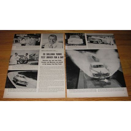 1950 Ford Cars Ad - Ed Sullivan turns test driver for a day