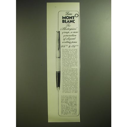 1974 Montblanc Masterpiece Pen Advertisement - A New Generation