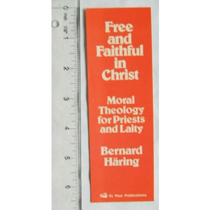Vintage bookmark - Free and Faithful in Christ, Bernard Haring