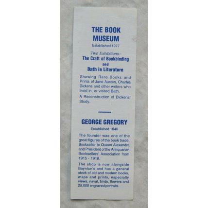 Vintage bookmark - George Baynton, Robert Riviere & Son, Book Museum