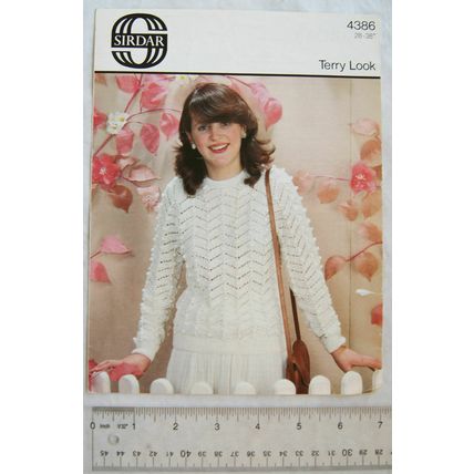 Vintage: Sirdar 4386 sweater, Terry Look, 28-38 inch, 71-97 cm